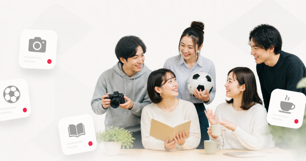 趣味やスポーツを通じて交流する社会人コミュニティのイメージ