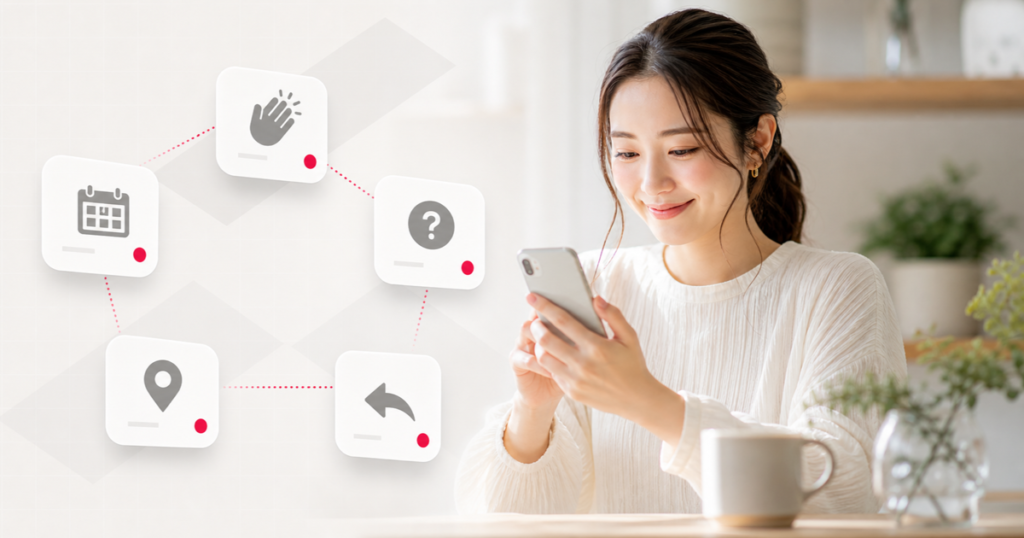 スマートフォンからコミュニティへ問い合わせを送る人